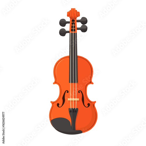 Violin Fine Tuner, flat style 2D vector image, isolated on a white background