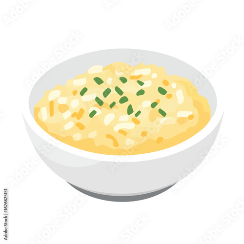 Flat 2D Risotto illustration, vector graphic in icon style, on white background