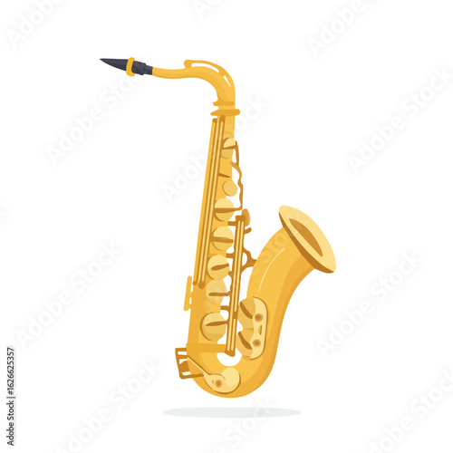 Flat 2D Saxophone Neck Screw illustration, vector graphic in icon style, on white background