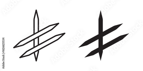 Toothpick icon, outline style icon for web site or mobile app, vector graphics