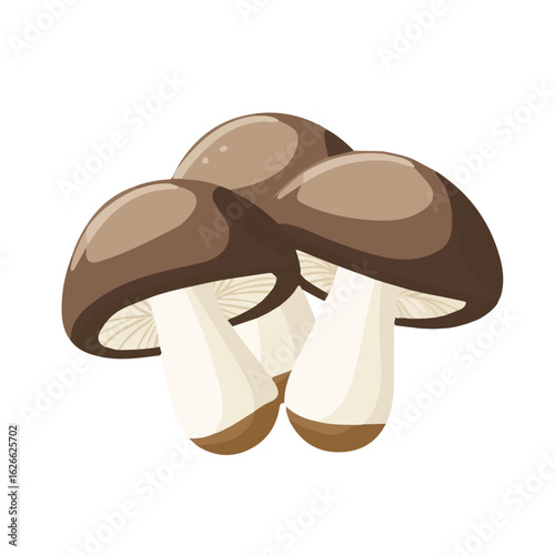 Flat 2D Stuffed Mushrooms illustration, vector graphic in icon style, on white background
