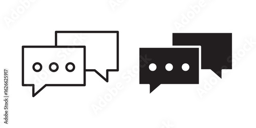 Text chat icon, outline style icon for web site or mobile app, vector graphics