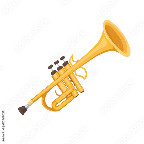 Minimal flat vector of a Trumpet Cleaning Brush, 2D icon-style illustration on white background