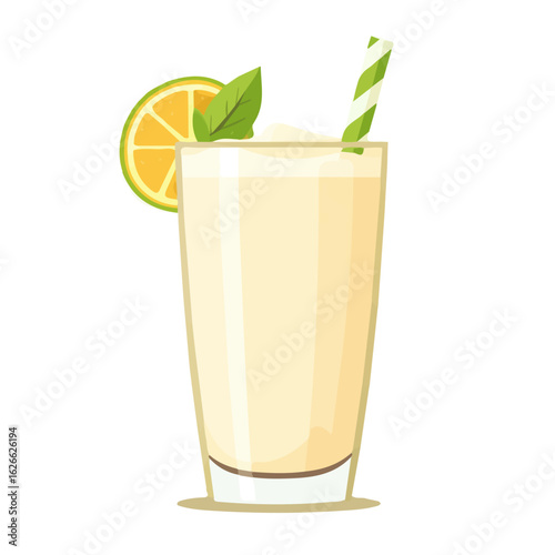 Lassi, flat style 2D vector image, isolated on a white background