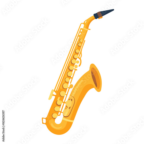 Flat 2D Saxophone Cleaning Brush illustration, vector graphic in icon style, on white background