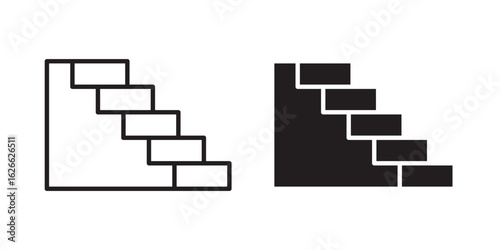 Stairs icon, outline style icon for web site or mobile app, vector graphics