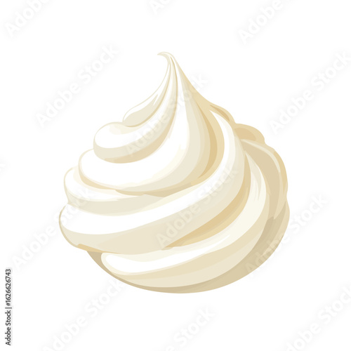 Flat 2D Meringue illustration, vector graphic in icon style, on white background