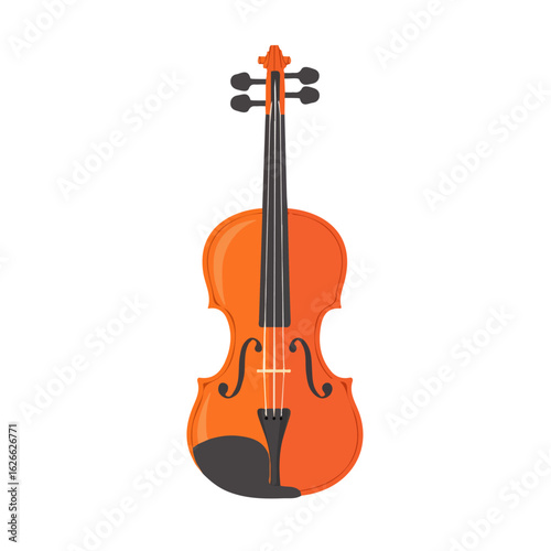 2D flat vector illustration of a Violin Strings in icon style, isolated on white background