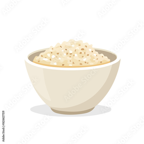 Oatmeal, flat style 2D vector image, isolated on a white background