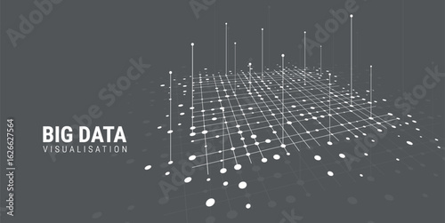 Big data visual information background. Social network concept. Connection vector background.