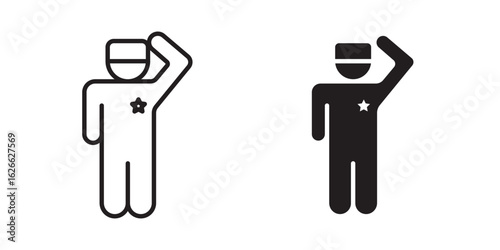 Salute icon, outline style icon for web site or mobile app, vector graphics