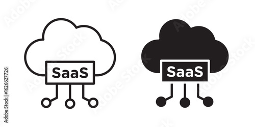 SaaS icon, outline style icon for web site or mobile app, vector graphics