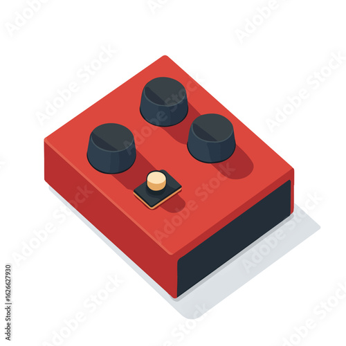 2D flat vector illustration of a Stomp Box in icon style, isolated on white background