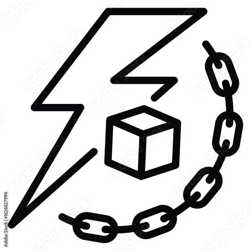 Supply Chain Disruption Icon Line Vector Illustration