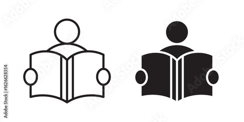 Reading icon, outline style icon for web site or mobile app, vector graphics