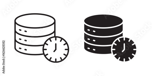 Real time data icon, outline style icon for web site or mobile app, vector graphics