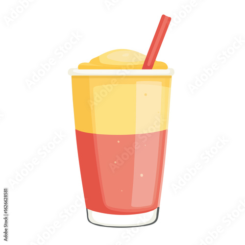 Minimal flat vector of a Lassi Drink, 2D icon-style illustration on white background