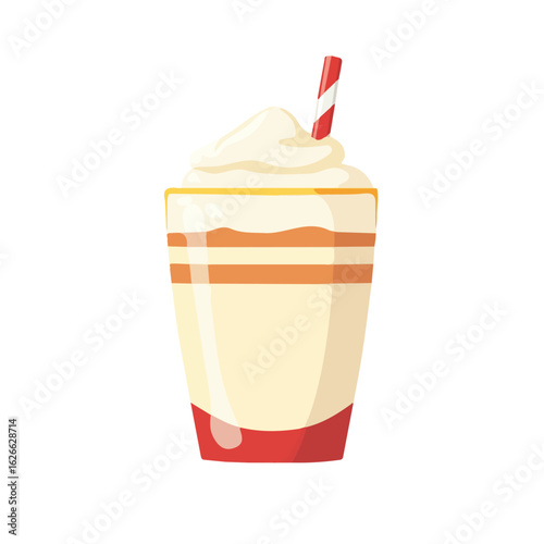 Flat 2D Lassi illustration, vector graphic in icon style, on white background