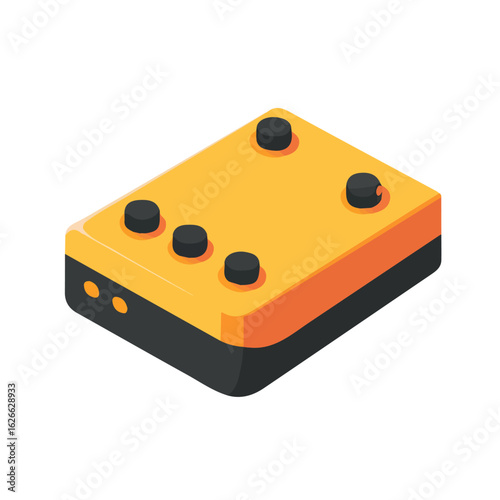 Stomp Box, flat style 2D vector image, isolated on a white background