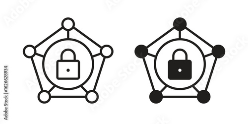 Private network icon, outline style icon for web site or mobile app, vector graphics