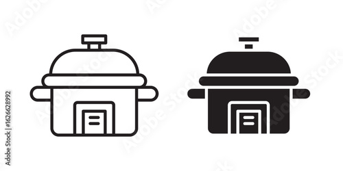 pressure cooker icon, outline style icon for web site or mobile app, vector graphics