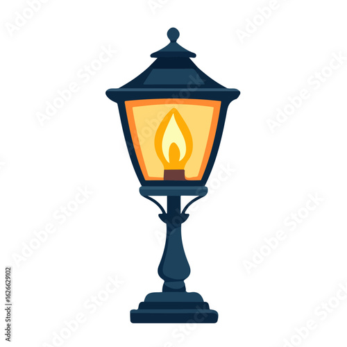 Flat 2D Musicians Lamp illustration, vector graphic in icon style, on white background