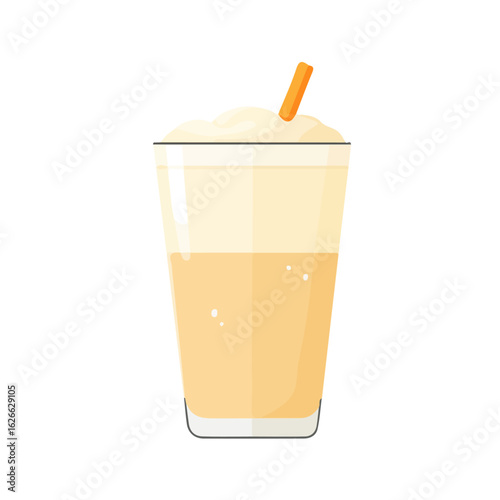 Minimal flat vector of a Lassi Drink, 2D icon-style illustration on white background