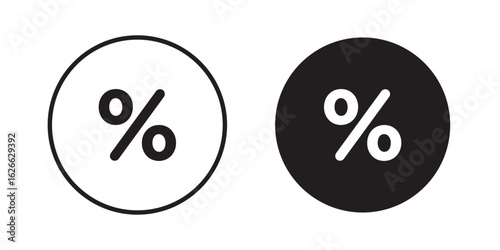 Percent icon, outline style icon for web site or mobile app, vector graphics