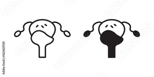 Pelvic inflammatory disease icon, outline style icon for web site or mobile app, vector graphics