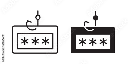 Password phishing icon, outline style icon for web site or mobile app, vector graphics