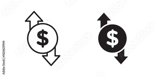 Operating profit loss icon, outline style icon for web site or mobile app, vector graphics
