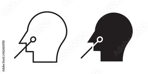 Nasal swab icon, outline style icon for web site or mobile app, vector graphics