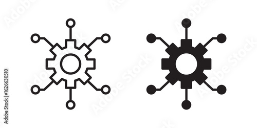 Microservices icon, outline style icon for web site or mobile app, vector graphics