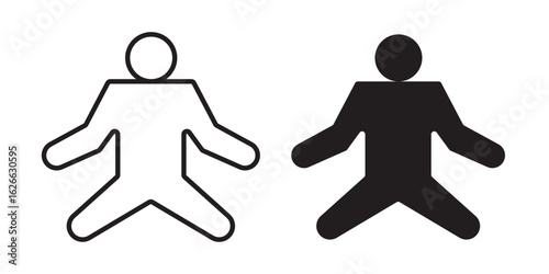 Meditating icon, outline style icon for web site or mobile app, vector graphics