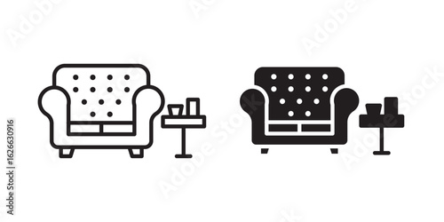 Lounge icon, outline style icon for web site or mobile app, vector graphics