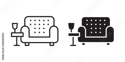 Lounge icon, outline style icon for web site or mobile app, vector graphics