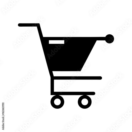 Minimal shopping cart with scanning line for contactless retail experience visuals