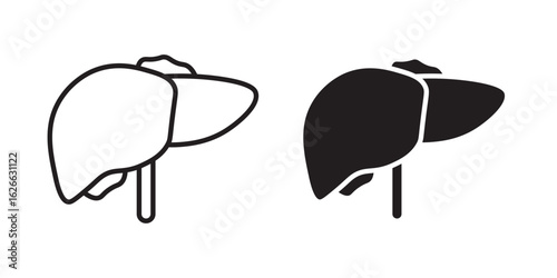 Liver icon, outline style icon for web site or mobile app, vector graphics