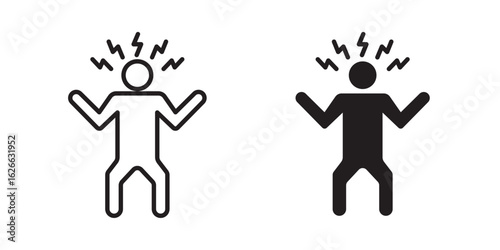 Irritated human icon, outline style icon for web site or mobile app, vector graphics