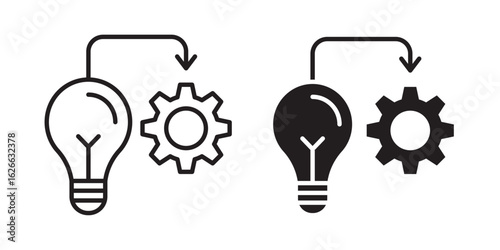 Implementation icon, outline style icon for web site or mobile app, vector graphics
