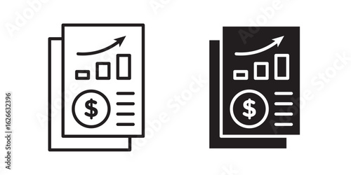 Income statement icon, outline style icon for web site or mobile app, vector graphics
