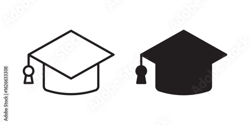 Graduated icon, outline style icon for web site or mobile app, vector graphics