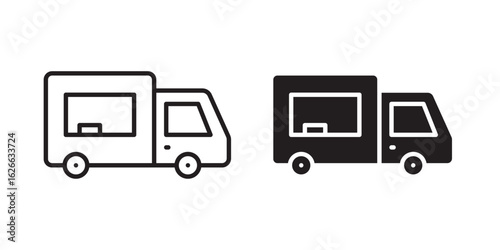 Food truck icon, outline style icon for web site or mobile app, vector graphics
