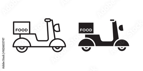 Food delivery icon, outline style icon for web site or mobile app, vector graphics