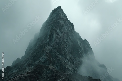 Misty mountain peak