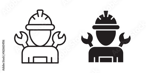 Engineer icon, outline style icon for web site or mobile app, vector graphics