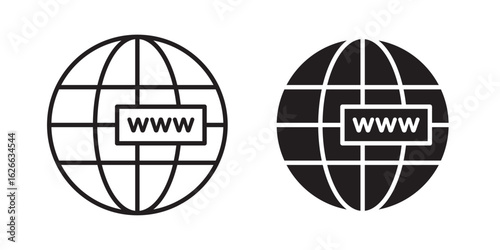 Domain icon, outline style icon for web site or mobile app, vector graphics