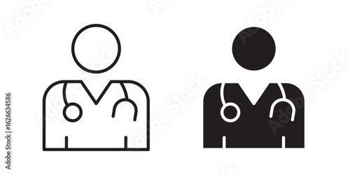 Doctor icon, outline style icon for web site or mobile app, vector graphics