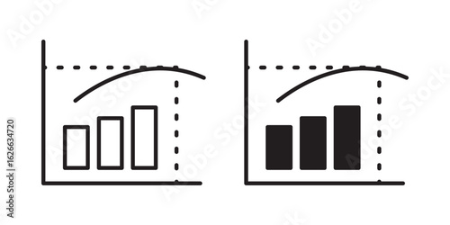 Diminishing returns icon, outline style icon for web site or mobile app, vector graphics