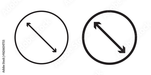 Diameter icon, outline style icon for web site or mobile app, vector graphics